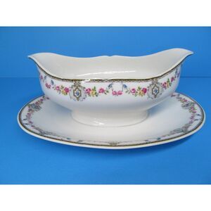 Limoges Gravy Boat underplate Charles Ahrenfeldt Wright Tyndale And Van Roden